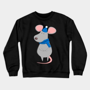 Cute Rat - Funny New Year 2020 Christmas Rat Gift Crewneck Sweatshirt